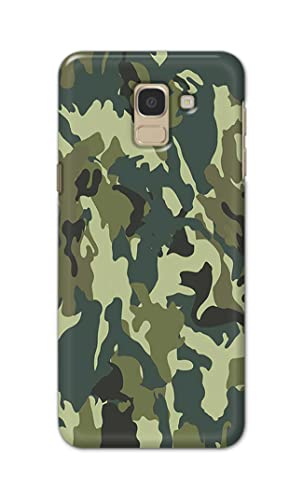 Image of Printed Hard Back Cover Case for Samsung Galaxy J6 | Samsung Galaxy On6 Back Cover (Green Army Camouflage) -1803