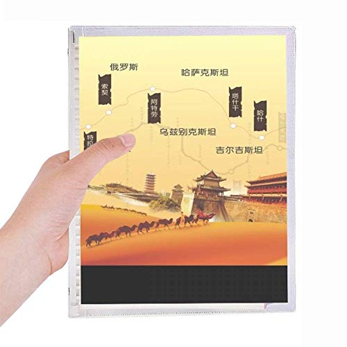 Caderno de folhas soltas e diários de papelaria recarregável do deserto de camelo ao longo do caminh