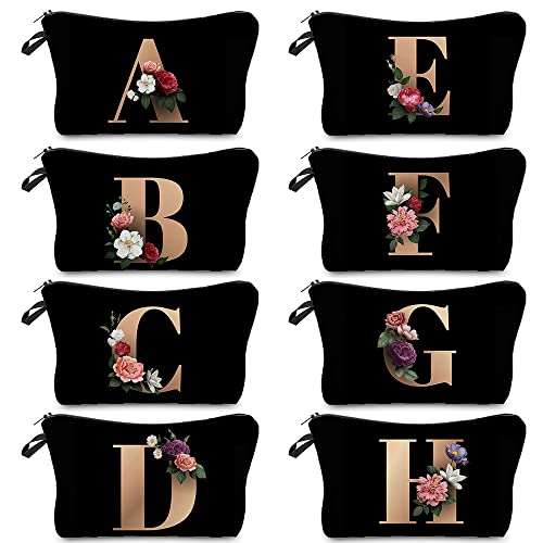 Youihom Lettre pour Personnaliser des un Sac à Main Femme Ete Imprimé Floral Pochette Alphabet Sac Fourre Tout Femme Cadeau Cover