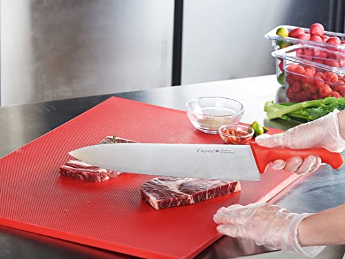 Curta Cutting Boards For Kitchen,24" X 18" X 0.5" Red Color Coded Plastic Chopping Board With Anti Slip Surface Dishwasher Safe #TOP5
