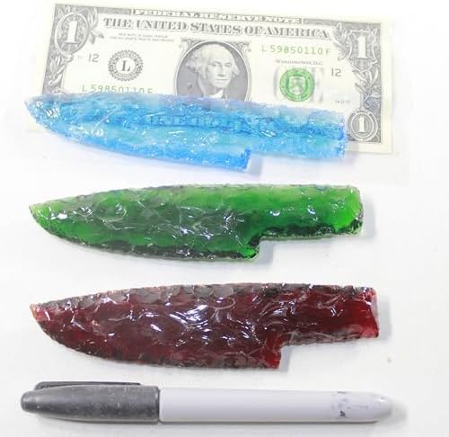 Mountain Man Knife 3 Glass Ornamental Knife Blades #1242