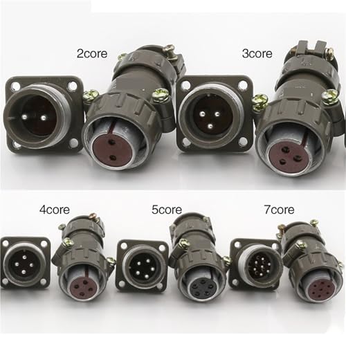 Conector circular a tope P20-2 con núcleo de 20M y 7 pines para cableado 5