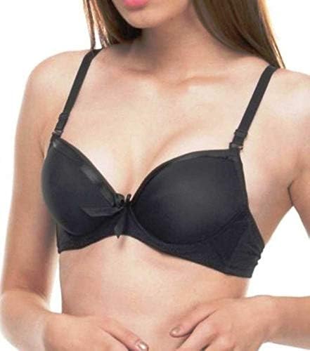 Image of Brachy Women's Padded Underwired Push up Bra BCA PULN02A 28B Deep Black