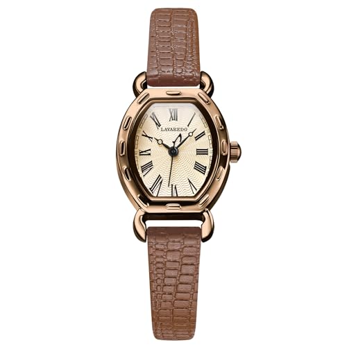 Bomieux Women's Dainty Leather Band Vintage Ladies Waterproof Quartz Analog Square Dress & Casual Wrist Watches