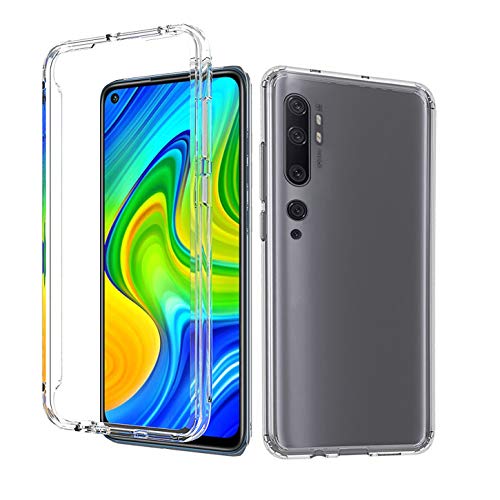 Tianyan Cover per Xiaomi Mi Note 10,360 Gradi Full Body Trasparente Antiurto TPU Silicone Anteriore e Rigido PC Antigraffio 2 in1 Protezione Custodia per Xiaomi Mi Note 10/Note 10 Pro