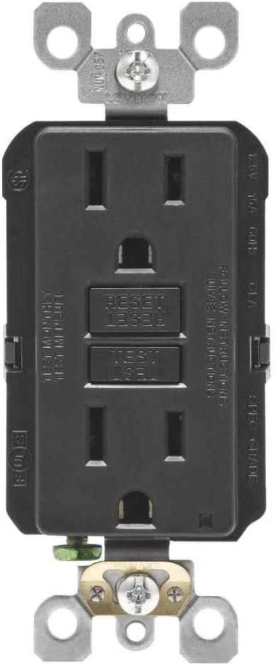 Leviton R04-GFNT1-0KE Receptacle, Black