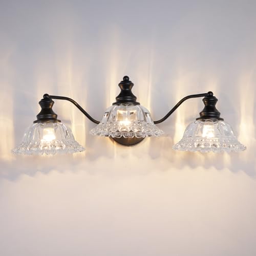 Luafac Vintage Bathroom Vanity Light Fixtures - 3 Light Bathroom