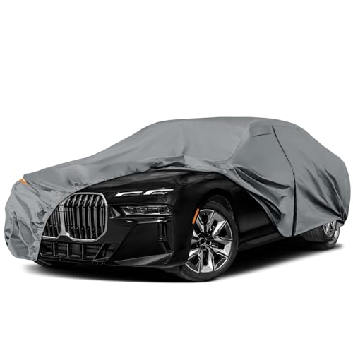 Image of Waterproof Premium Car Covers Replace for 2008-2025 BMW 7 Series, 10 Layers Heavy Duty with Cotton Liner All Weather Car Cover with Zipper Door, Windproof Bands for Snow Rain Dust Protection