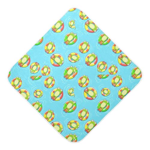 Msyxl Poolside Frogs Hooded Towel - Ultra Soft & Absorbent Muslin Cotton Bath Towel for Babies, Toddlers, Newborn - Boys & Girls Essential 30