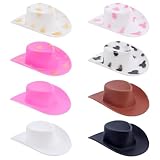 Matériau fiable:ces mini chapeaux de cowboy sont en plastique, poids léger, difficile à casser et à déformer. Les couleurs vives résistent à la décoloration, lisse et confortable au toucher, avec une finition soignée