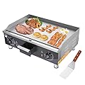 WeChef 24" Commercial Griddle 3500W Electric Countertop Griddle Non-Stick Flat Stainless Steel Adjustable Restaurant Grill Temperature Control 120°F-575°F