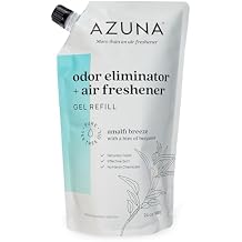 Azuna Air Freshener and Odor Eliminator for Strong Odor Gel 24oz Refill Pouch with Tea Tree Oil | Plant-Based & Long Lasting | Pet, Smoke, Home and Bathroom | Amalfi Breeze | Last 60-90 Days