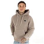Bench Mens Jerry Borg Pullover Teddy Bear Fleece Hoodie - Stone - XL