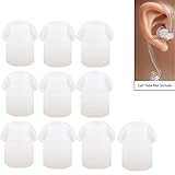 Lsgoodcare Replacement Mushroom Earbud Ear Tips White Compatible with Motorola Kenwood Midland Two Way Radio Coil Tube Audio Kits - Transparent Acoustic Tube Ear Pieces, Pack of 10