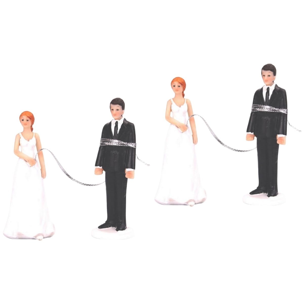Abaodam 2st Braut Bräutigam Figuren Desktop-ornament Des Bräutigams Romantische Statue Hochzeitstorte Ornament Hochzeits-cupcake Paar Kuchenfiguren Liebhaber Hochzeitskarte Miniatur