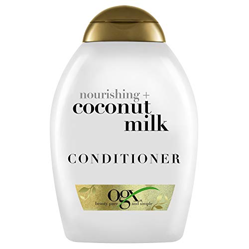 OGX Nourishing + Coconut Milk Moisturizing Conditioner for Strong & Healthy Hair, with Coconut Milk, Coconut Oil & Egg White Protein, Paraben-Free, Sulfate-Free Surfactants, 13 floz