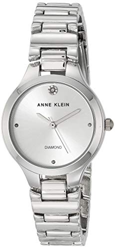 Anne Klein Women's Genuine Diamond Dial Bracelet Watch, Silver
