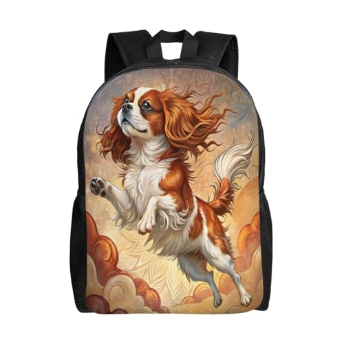 Comfort Fit Unisex Spaniel Flying Stars Backpack Durable for Daily Commute & Travel Adventures 16 Inch
