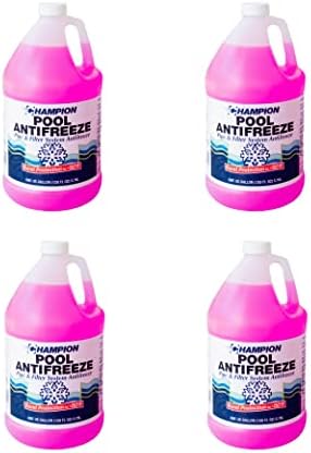 CPDI Champion Swimming Pool Antifreeze for Winterizing, 4 x 1 Gallon Bottle, Supports Above Ground and Inground Pools and Spas, Burst Protection from Rust and Corrosion