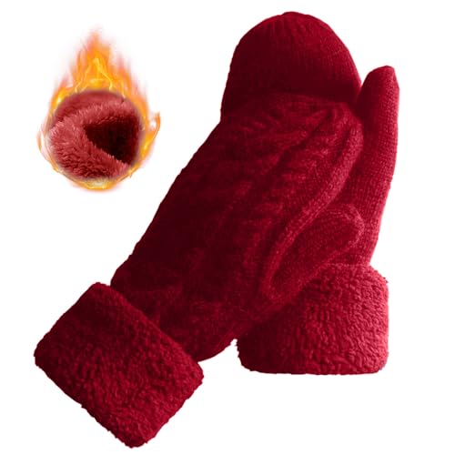 Whiteleopard Women's Winter Gloves Warm Lining - Cozy Wool Knit Thick Gloves Mittens in 9 color