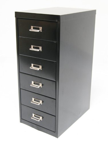 Szagato Schubladenschrank/Schubladen-Container HxBxT: 66x28x40cm mit 6 Schubladen aus Metall, schwarz Marke (Büroschrank, Werkzeugschrank, Werkstattschrank, Aufbewahrungsschrank, Schubladen-Box)