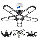 Werkstattlampe, LED Werkstatt Deckenleuchte 160W 18000LM, E27 6500K Garagenlampe LED mit 10 Verstellbaren Paneele und 363 LEDs für Werkstatt Carport Keller