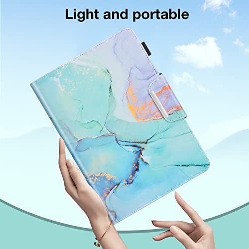 Wurclousnow Universal 9.5-10.5 Inch Android Tablet Case, Ipad Case Cover For 9.7 10.1 10.2 Inch Tablet, Protective Stand Cover Case For 9.5-10.5 Inch Tablet, Green-Gold Marble #TOP7