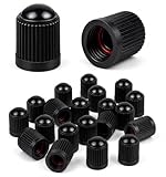 Ventilkappen für Auto-Reifen, Schwarz, 12 Stück, Universal Ventilabdeckungen für PKW, SUV, Motorrad, Fahrrad, Schrader-Ventile (Schwarz)