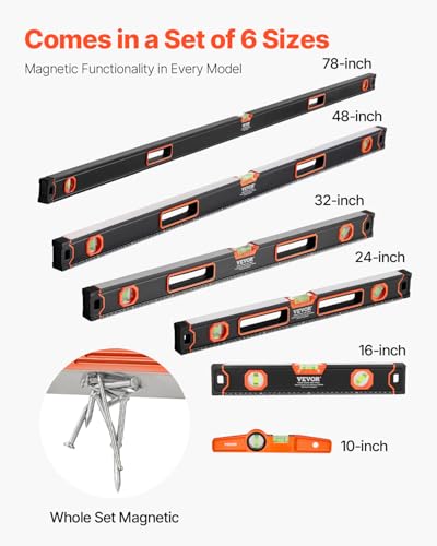 VEVOR 6-Piece All Magnetic Level Set