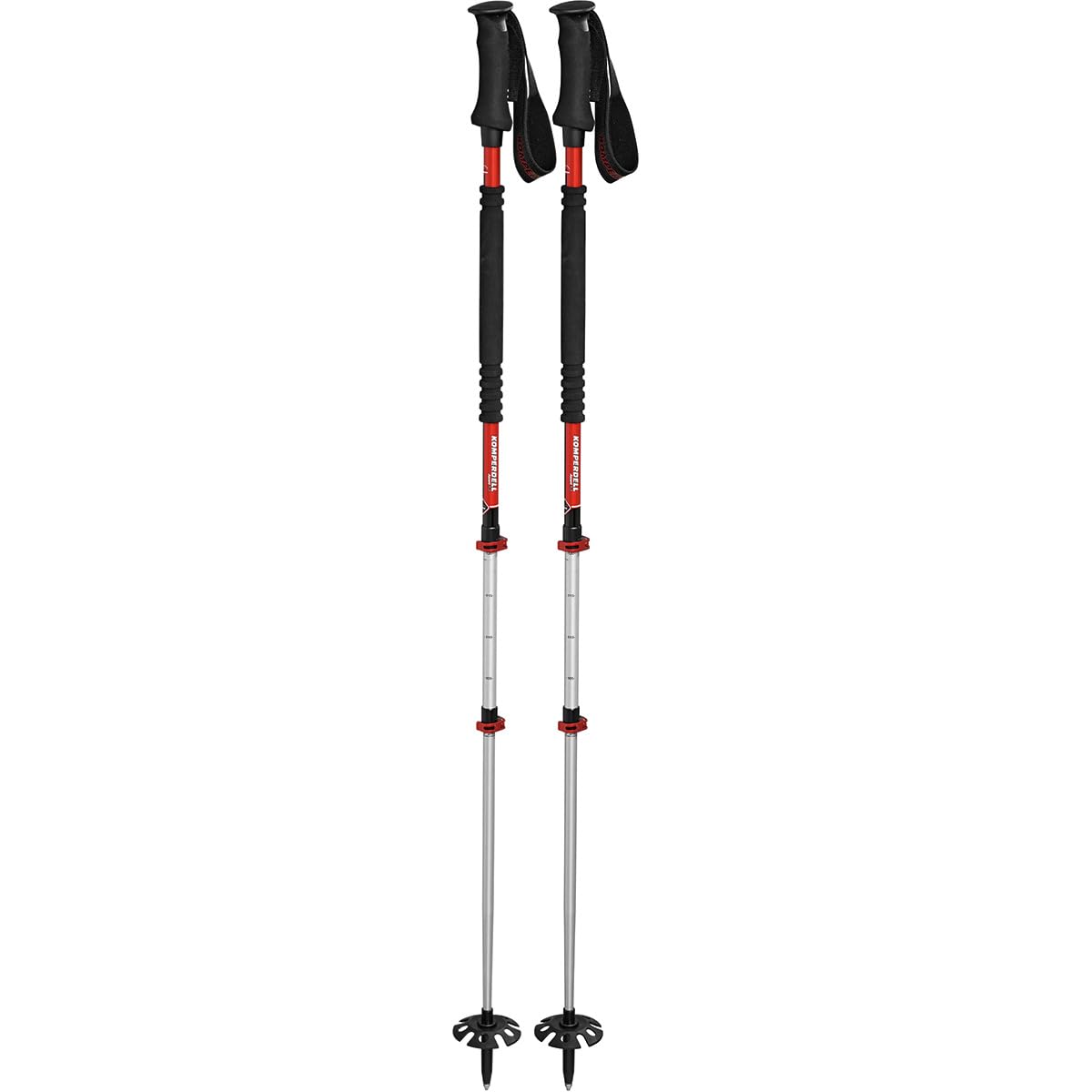 Komperdell Thermo Ascent Ti 3 bâtons de Ski, Rouge