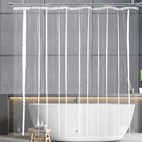 Yisure Extra Long Shower Curtain Liner, Plastic Shower Curtain Liner 84 Inches Long, Clear Peva Vinyl Waterproof Bathroom Longer Shower Curtain Sets With 3 Heavy Magnets 70X84In #TOP1