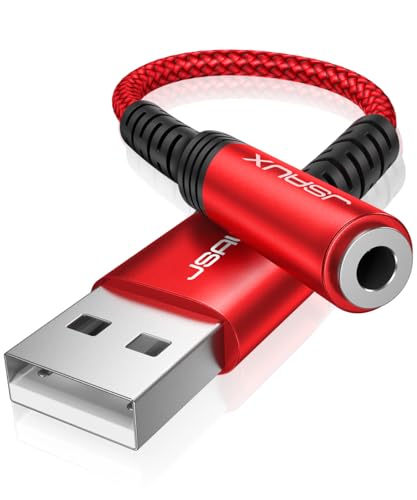JSAUX Adattatore Audio da USB a Jack 3,5 mm, Scheda Audio Esterna Adattatore USB A a Jack TRRS a 4...