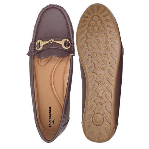 Image of CatBird Women's Metal Detail Slip-On Loafers | Cushioned Comfort Flats | Lightweight Office & Casual Shoes | Anti-Slip Sole Footwear