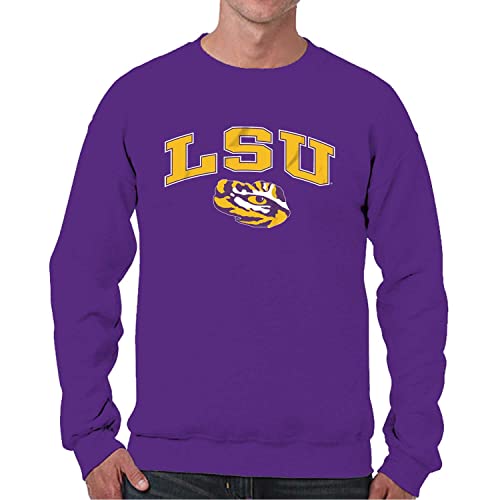 Image of NCAA College Sweatshirt Fleece Crewneck Pullover for Men and Women | Officially licensed NCAA college gameday crewneck pullover - 9 oz fleece lined sweatshirt with arch and logo design
