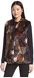 Weste aus Kunstfell BERNARDO Damen Faux Pelz Patchwork Weste, Multi, Klein
