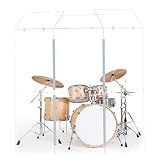Drum Shield (3 panels with deflectors). Portable 3-Panel Acrylic Sound Barrier (2ftx5ft/6ft) w/Deflectors & Steel Hinges.