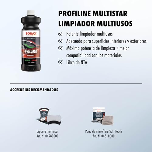 Miniatura 3 de Sonax Profiline Multistar Limpiador 1 Litro Para Interiores Y Exteriores De Vehículo. Alta Compatibilidad Con Los Materiales N. 06273410