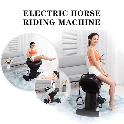 Image of Electric Horse Riding Simulator - Home Gym Exercise Machine with Hip Assist, 20 Levels & 3 Programs, Plug-in Design for Effective Equine Workouts (Black)