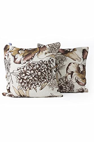 Taka Fabrics 2 fronhas de algodão e linho de viscose embaladas, apenas 43 x 43 cm, decorativas para cadeira, sofá, cama, sala de estar (TK10-008, 43 x 43 cm)