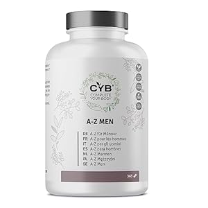 CYB | Multivitaminico Completo per Uomo – 365 Compresse 1 Anno di Fornitura 1 al Giorno – Contiene Vitamina D Vitamina C Magnesio Vitamina B12 e Ferro – Integratore Quotidiano