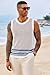 Runcati Mens Sleeveless Tank Tops Knitted Hollow Out Crochet T-Shirts Muscle Summer Beach Color Block Shirts White