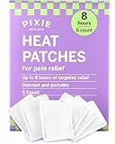 Pixie Period Cramps Menstrual Pain Relief Heat Patches - Lower Abdominal & Back Soothing Therapy - Natural Alternative to Lidocaine ICY Hot - Up to 8 Hours - 6 Count Discreet Disposable Heat Pads
