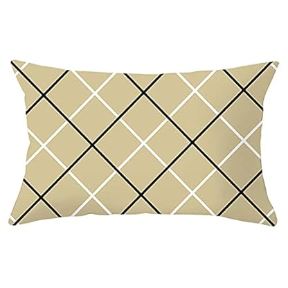 クロスフィールド（Crossfield） Kissenhülle 50x70cm Baumwoll und Leinen Beige Raute B725 Quadratisch Dekokissen mit Unsichtbarem Reißverschluss Doppelseitig Kissenbezug für Sofa Home Zuhause Dekor,1 Stück