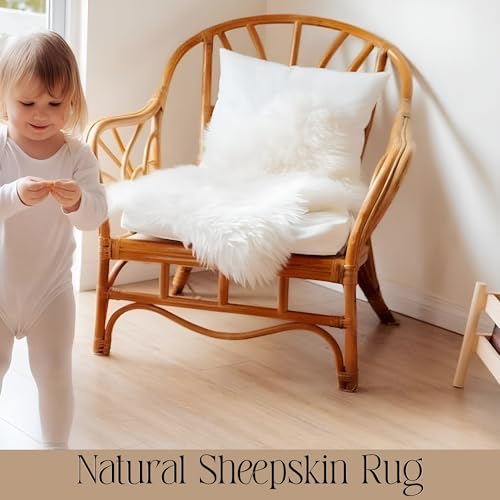 Simply Sheepskin Rug - Extra Large, Natural Single Genuine New Zealand Sheepskin - Ultra Soft Wool Bedside Rug, Machine Washable - Fluffy Sheepskin Throw - Perfect for Any Room - Image 4