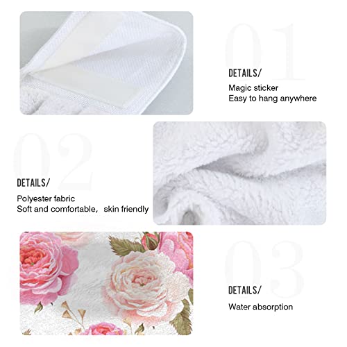 Boccsty Pink Rose Flower Floral Hanging Kitchen Towels 2 Pieces Spring Dish Towels Dish Towels Tie Towel Tea Towels For Bathroom Farmhous Housewarming Home #TOP4