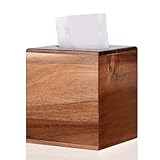 KYDIFS Tissue Box Cover Square, Acacia Wood Tissue Box Holder with Slide-Out Bottom, Wooden Tissue Box Cover Cube for Bathroom, Bedroom, Dinner Table, Office,Kitchen