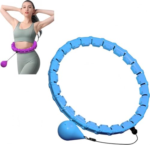 GEBYUI 24 ノット人気 スマート落ちないフラフープ|2 イン 1 ダイエット・ピラティスフィットネス器具|ウエスト 115.6cm 自由調節 自動回転|組み立て分解簡単 自宅・ジム用|大人・子供兼用 脂肪燃焼・腰トレーニング?