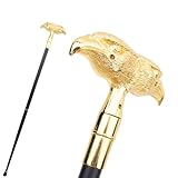 Gold Luxury Double Eagle Head Walking Cane Fashion Walking Stick Gentleman Elegant Cosplay Cane Knob Crosier 93cm