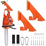 Dajidafu 2 soportes de pared para motosierras, accesorios universales para motosierras, soporte de pared, revestimiento de goma resistente a la oxidación, ahorro de espacio, para garaje, cobertizo