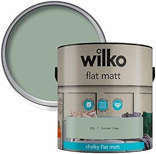 wilko Flat Matt Garden View Emulsion Paint, Flat Matt Finish Emulsion Paint, Hardwearing Emulsion Paint, 2.5L